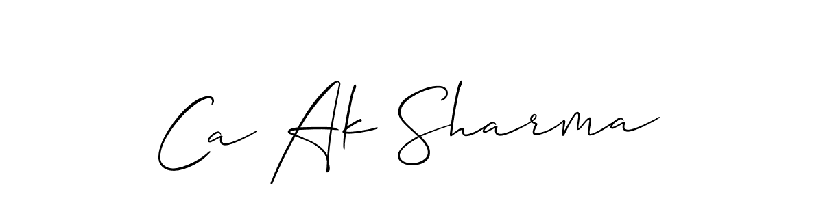 Use a signature maker to create a handwritten signature online. With this signature software, you can design (Allison_Script) your own signature for name Ca Ak Sharma. Ca Ak Sharma signature style 2 images and pictures png