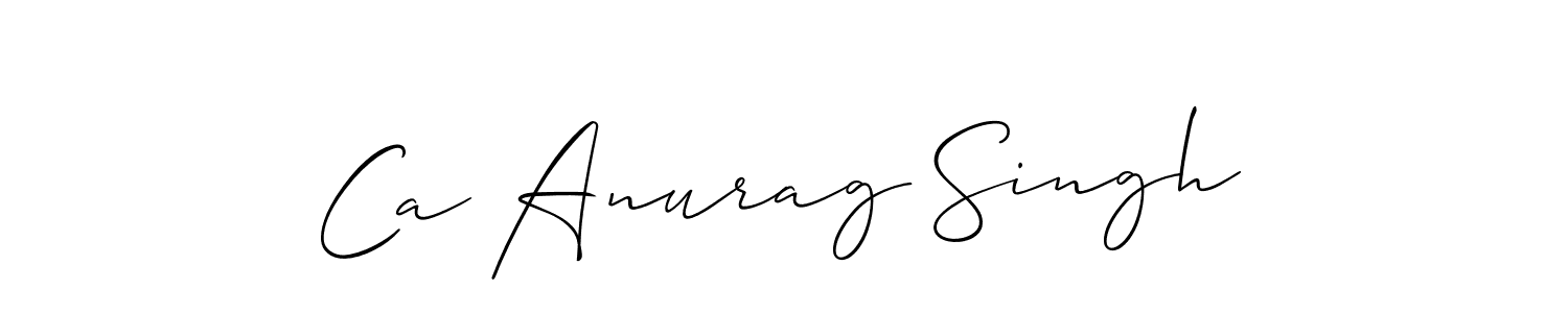 The best way (Allison_Script) to make a short signature is to pick only two or three words in your name. The name Ca Anurag Singh include a total of six letters. For converting this name. Ca Anurag Singh signature style 2 images and pictures png