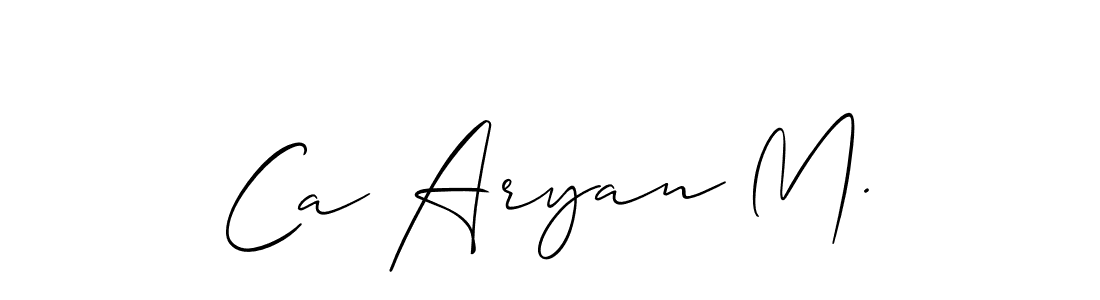 You should practise on your own different ways (Allison_Script) to write your name (Ca Aryan M.) in signature. don't let someone else do it for you. Ca Aryan M. signature style 2 images and pictures png