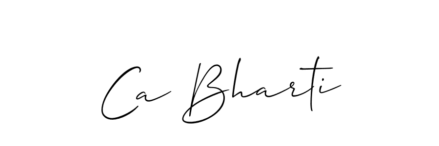 Allison_Script is a professional signature style that is perfect for those who want to add a touch of class to their signature. It is also a great choice for those who want to make their signature more unique. Get Ca Bharti name to fancy signature for free. Ca Bharti signature style 2 images and pictures png