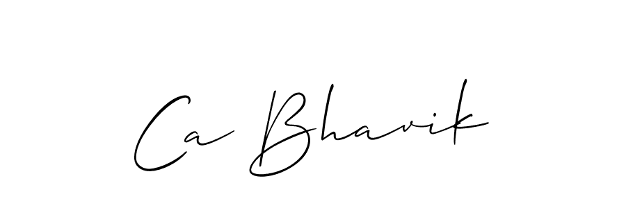 Ca Bhavik stylish signature style. Best Handwritten Sign (Allison_Script) for my name. Handwritten Signature Collection Ideas for my name Ca Bhavik. Ca Bhavik signature style 2 images and pictures png