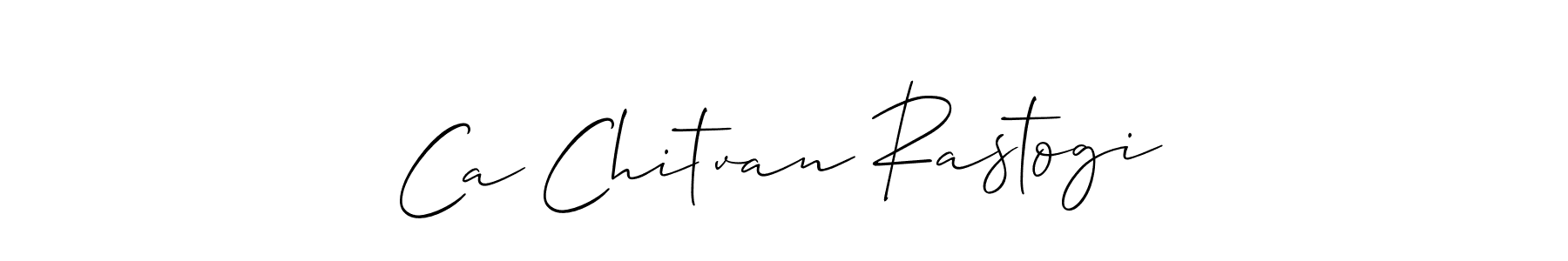 How to Draw Ca Chitvan Rastogi signature style? Allison_Script is a latest design signature styles for name Ca Chitvan Rastogi. Ca Chitvan Rastogi signature style 2 images and pictures png