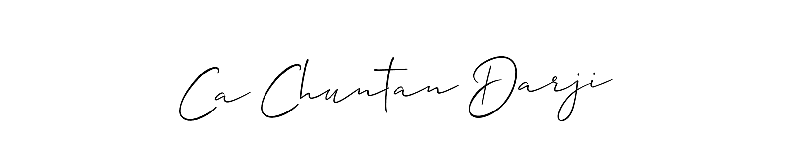 Create a beautiful signature design for name Ca Chuntan Darji. With this signature (Allison_Script) fonts, you can make a handwritten signature for free. Ca Chuntan Darji signature style 2 images and pictures png