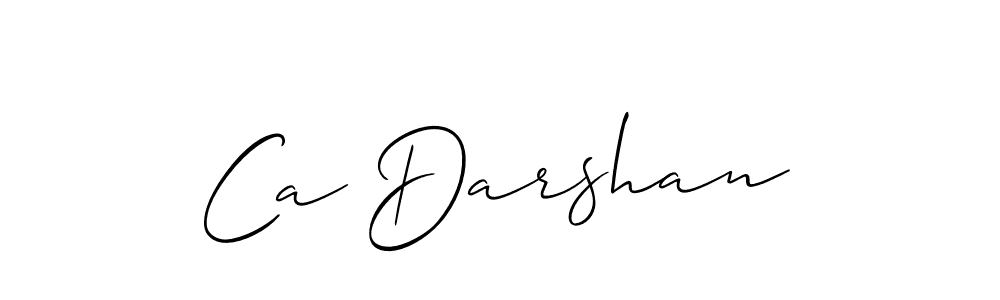 Allison_Script is a professional signature style that is perfect for those who want to add a touch of class to their signature. It is also a great choice for those who want to make their signature more unique. Get Ca Darshan name to fancy signature for free. Ca Darshan signature style 2 images and pictures png