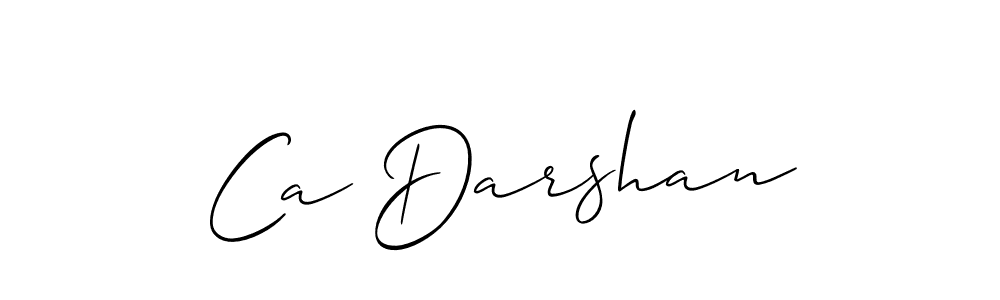 Make a beautiful signature design for name Ca Darshan. With this signature (Allison_Script) style, you can create a handwritten signature for free. Ca Darshan signature style 2 images and pictures png