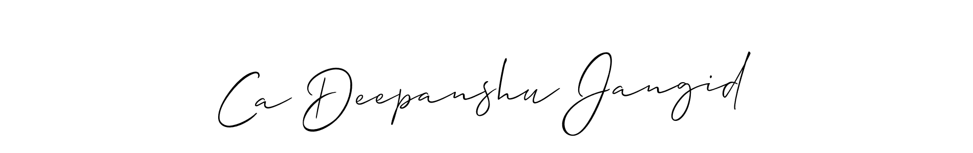 Also You can easily find your signature by using the search form. We will create Ca Deepanshu Jangid name handwritten signature images for you free of cost using Allison_Script sign style. Ca Deepanshu Jangid signature style 2 images and pictures png
