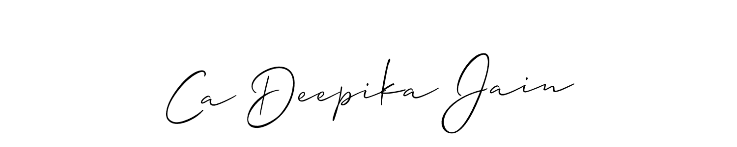 if you are searching for the best signature style for your name Ca Deepika Jain. so please give up your signature search. here we have designed multiple signature styles  using Allison_Script. Ca Deepika Jain signature style 2 images and pictures png