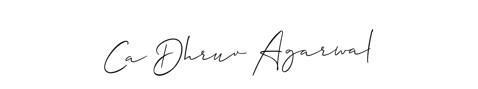 How to Draw Ca Dhruv Agarwal signature style? Allison_Script is a latest design signature styles for name Ca Dhruv Agarwal. Ca Dhruv Agarwal signature style 2 images and pictures png