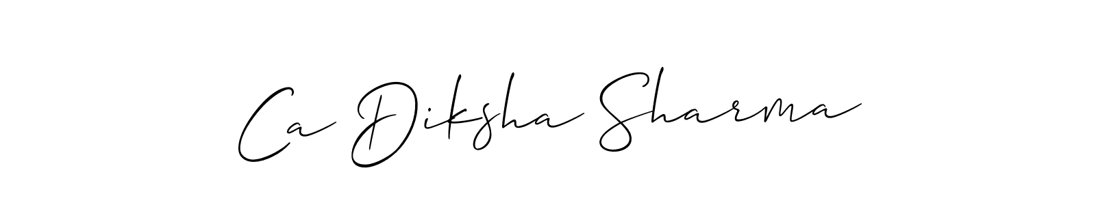 Make a beautiful signature design for name Ca Diksha Sharma. With this signature (Allison_Script) style, you can create a handwritten signature for free. Ca Diksha Sharma signature style 2 images and pictures png