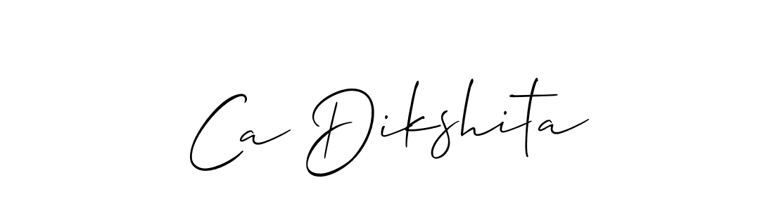 How to make Ca Dikshita name signature. Use Allison_Script style for creating short signs online. This is the latest handwritten sign. Ca Dikshita signature style 2 images and pictures png