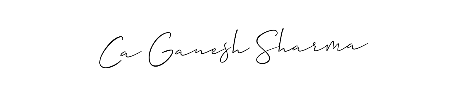 Allison_Script is a professional signature style that is perfect for those who want to add a touch of class to their signature. It is also a great choice for those who want to make their signature more unique. Get Ca Ganesh Sharma name to fancy signature for free. Ca Ganesh Sharma signature style 2 images and pictures png