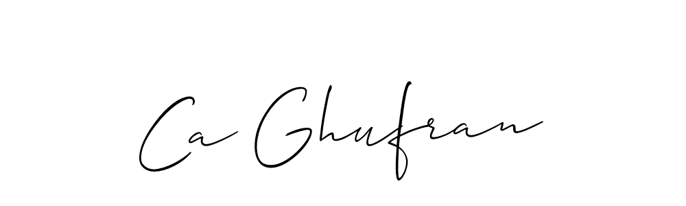 Create a beautiful signature design for name Ca Ghufran. With this signature (Allison_Script) fonts, you can make a handwritten signature for free. Ca Ghufran signature style 2 images and pictures png