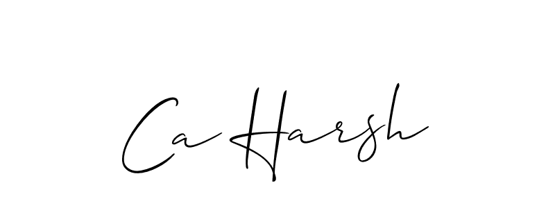 Also You can easily find your signature by using the search form. We will create Ca Harsh name handwritten signature images for you free of cost using Allison_Script sign style. Ca Harsh signature style 2 images and pictures png