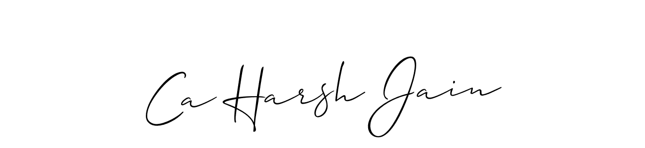 How to make Ca Harsh Jain name signature. Use Allison_Script style for creating short signs online. This is the latest handwritten sign. Ca Harsh Jain signature style 2 images and pictures png