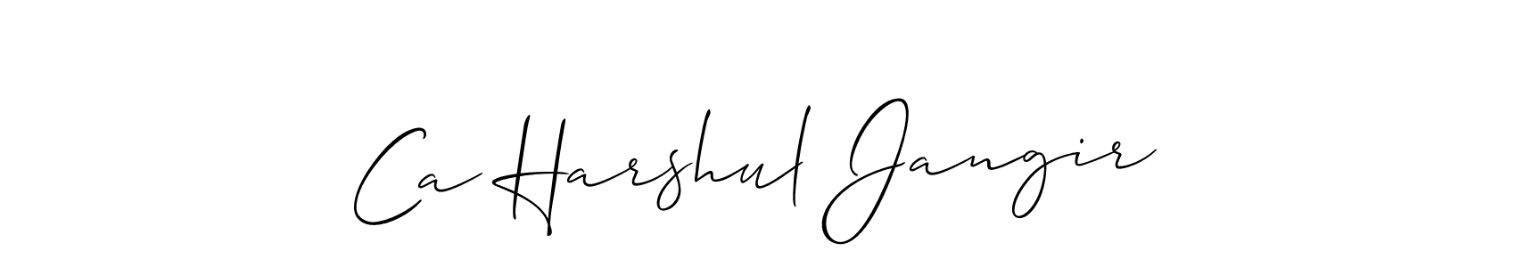 Also we have Ca Harshul Jangir name is the best signature style. Create professional handwritten signature collection using Allison_Script autograph style. Ca Harshul Jangir signature style 2 images and pictures png