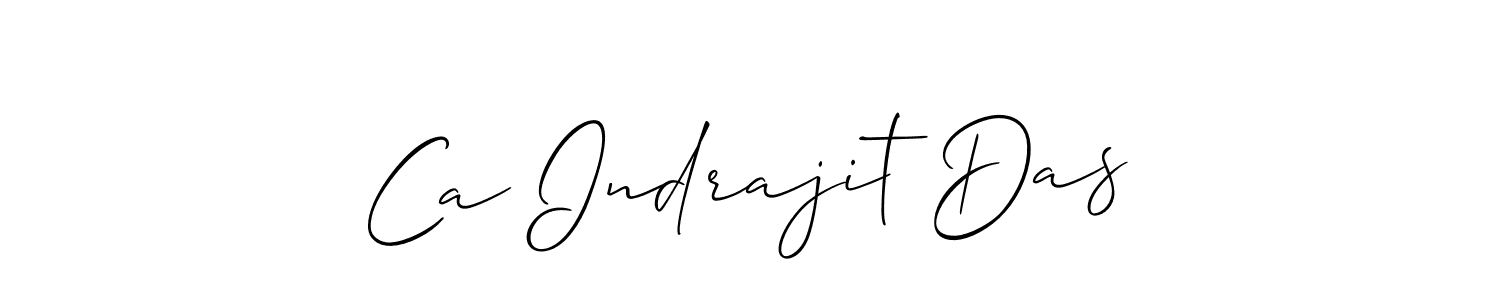 Make a beautiful signature design for name Ca Indrajit Das. With this signature (Allison_Script) style, you can create a handwritten signature for free. Ca Indrajit Das signature style 2 images and pictures png