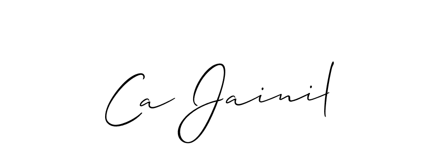 if you are searching for the best signature style for your name Ca Jainil. so please give up your signature search. here we have designed multiple signature styles  using Allison_Script. Ca Jainil signature style 2 images and pictures png