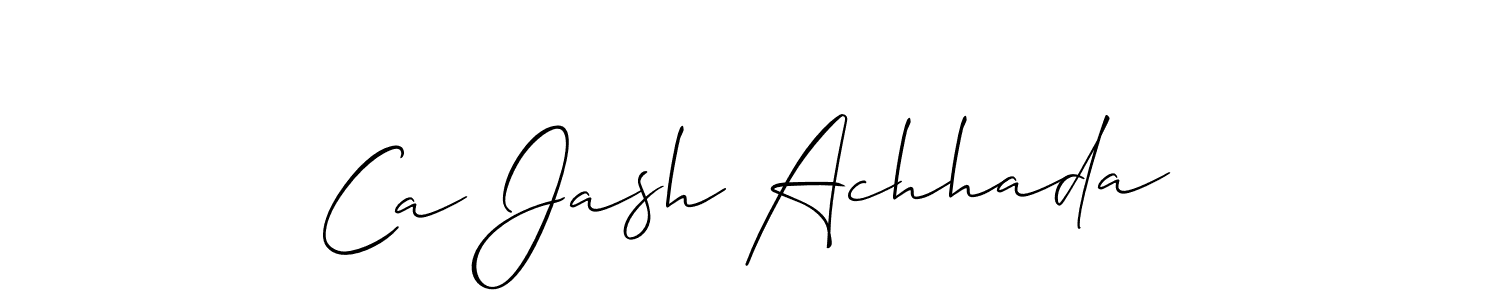 Also You can easily find your signature by using the search form. We will create Ca Jash Achhada name handwritten signature images for you free of cost using Allison_Script sign style. Ca Jash Achhada signature style 2 images and pictures png