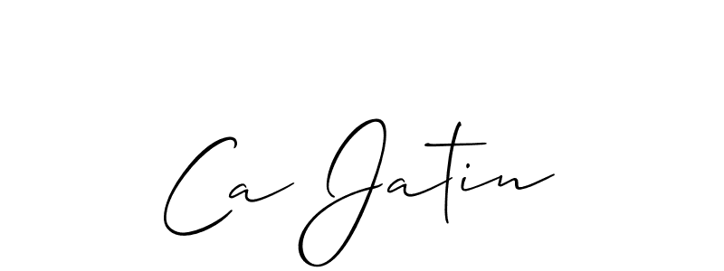 Allison_Script is a professional signature style that is perfect for those who want to add a touch of class to their signature. It is also a great choice for those who want to make their signature more unique. Get Ca Jatin name to fancy signature for free. Ca Jatin signature style 2 images and pictures png