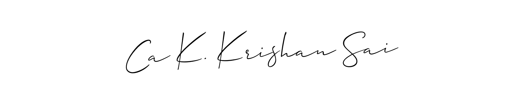 Allison_Script is a professional signature style that is perfect for those who want to add a touch of class to their signature. It is also a great choice for those who want to make their signature more unique. Get Ca K. Krishan Sai name to fancy signature for free. Ca K. Krishan Sai signature style 2 images and pictures png