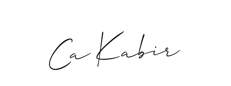 Use a signature maker to create a handwritten signature online. With this signature software, you can design (Allison_Script) your own signature for name Ca Kabir. Ca Kabir signature style 2 images and pictures png