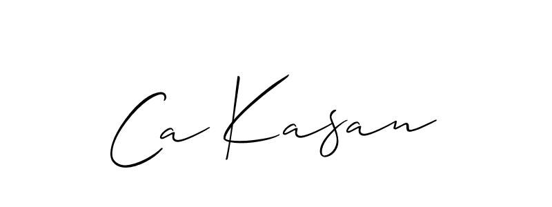 Create a beautiful signature design for name Ca Kasan. With this signature (Allison_Script) fonts, you can make a handwritten signature for free. Ca Kasan signature style 2 images and pictures png