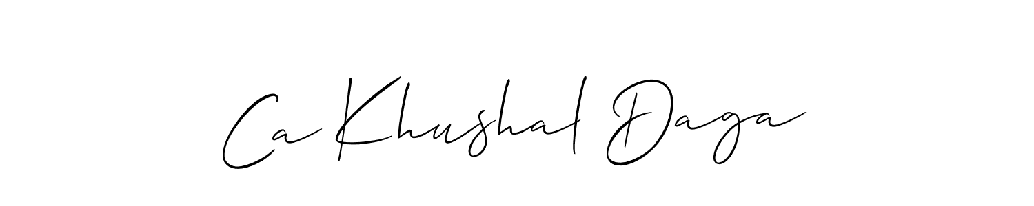 Best and Professional Signature Style for Ca Khushal Daga. Allison_Script Best Signature Style Collection. Ca Khushal Daga signature style 2 images and pictures png