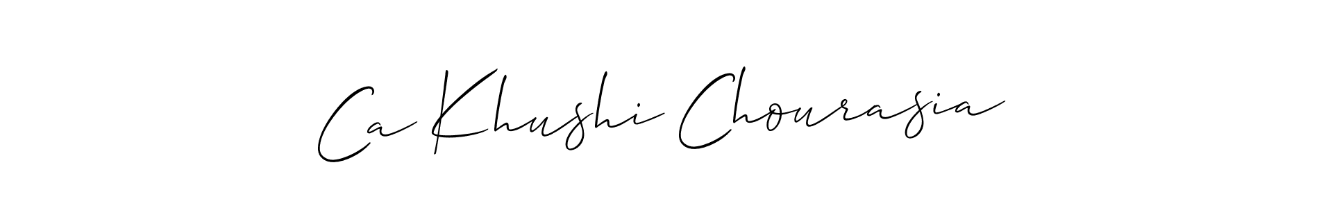 Ca Khushi Chourasia stylish signature style. Best Handwritten Sign (Allison_Script) for my name. Handwritten Signature Collection Ideas for my name Ca Khushi Chourasia. Ca Khushi Chourasia signature style 2 images and pictures png