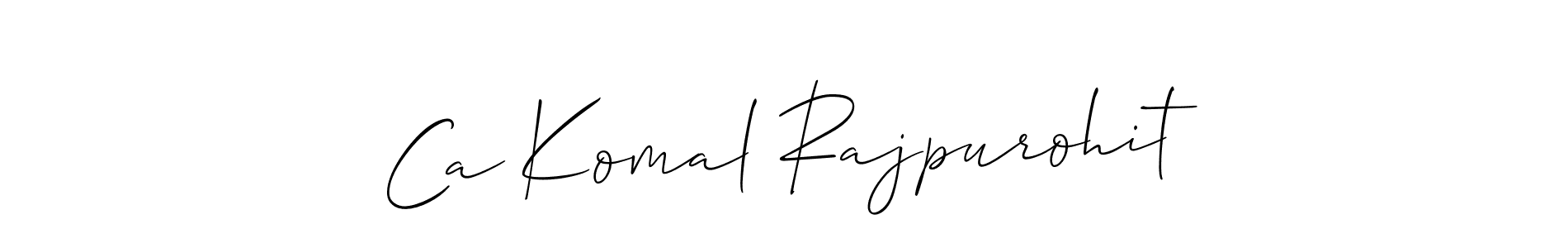 Similarly Allison_Script is the best handwritten signature design. Signature creator online .You can use it as an online autograph creator for name Ca Komal Rajpurohit. Ca Komal Rajpurohit signature style 2 images and pictures png