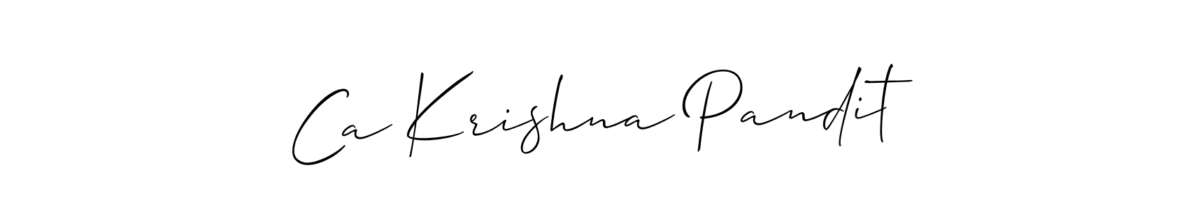 Make a short Ca Krishna Pandit signature style. Manage your documents anywhere anytime using Allison_Script. Create and add eSignatures, submit forms, share and send files easily. Ca Krishna Pandit signature style 2 images and pictures png