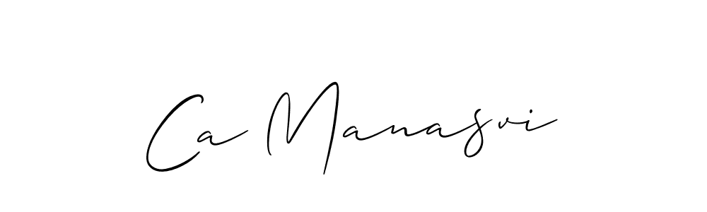 Use a signature maker to create a handwritten signature online. With this signature software, you can design (Allison_Script) your own signature for name Ca Manasvi. Ca Manasvi signature style 2 images and pictures png