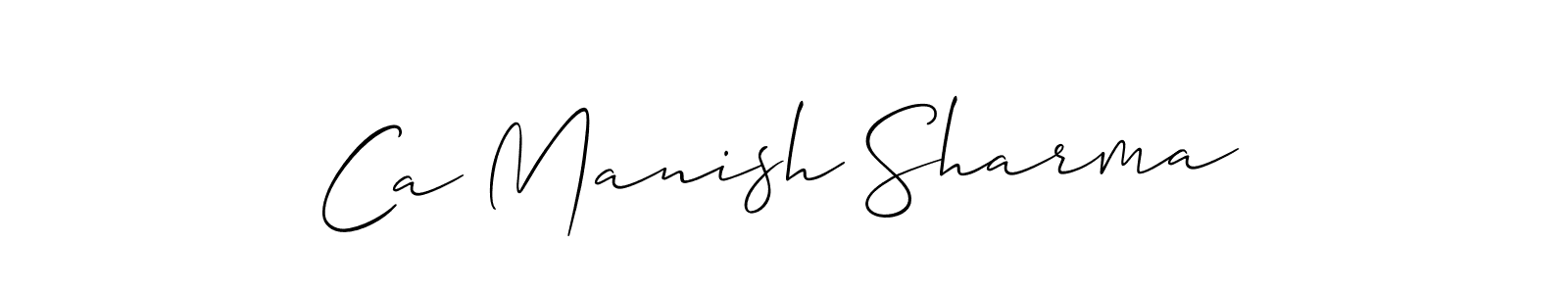 Allison_Script is a professional signature style that is perfect for those who want to add a touch of class to their signature. It is also a great choice for those who want to make their signature more unique. Get Ca Manish Sharma name to fancy signature for free. Ca Manish Sharma signature style 2 images and pictures png