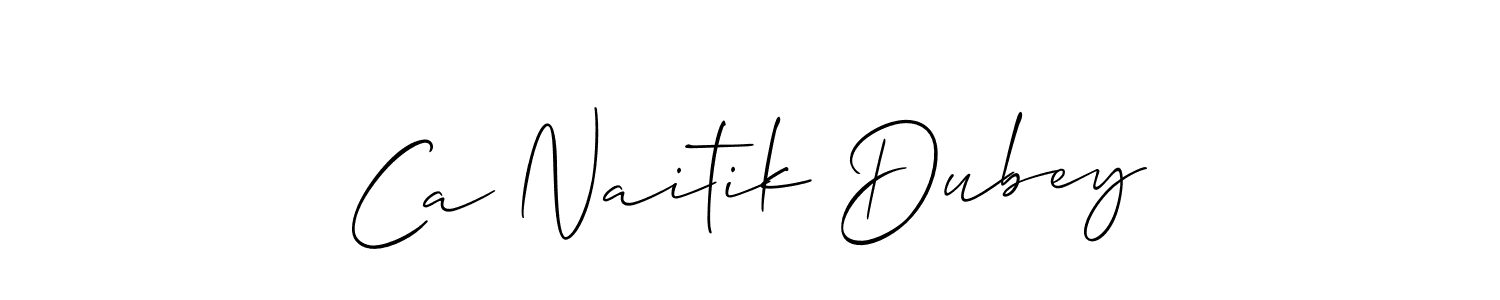 Create a beautiful signature design for name Ca Naitik Dubey. With this signature (Allison_Script) fonts, you can make a handwritten signature for free. Ca Naitik Dubey signature style 2 images and pictures png