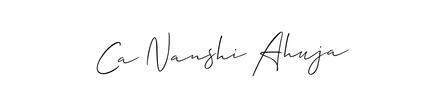Best and Professional Signature Style for Ca Nanshi Ahuja. Allison_Script Best Signature Style Collection. Ca Nanshi Ahuja signature style 2 images and pictures png