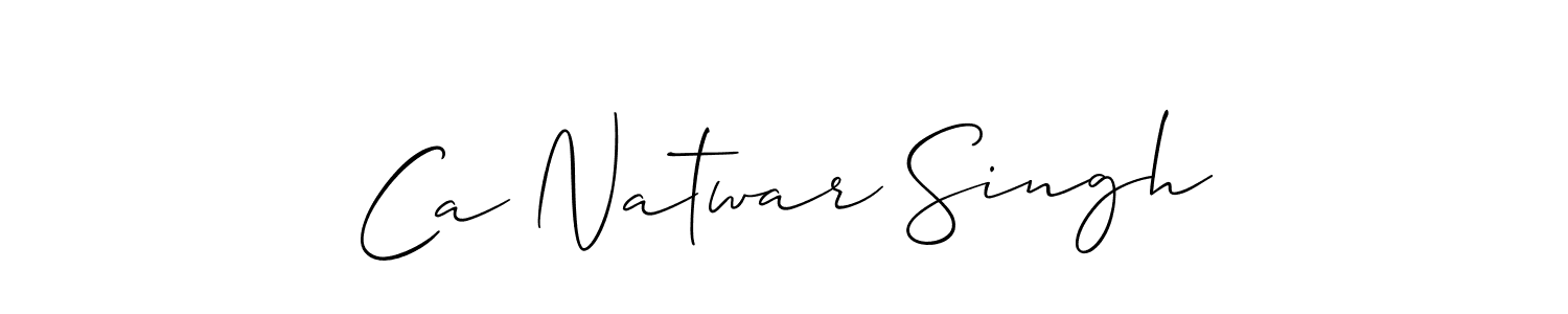 How to Draw Ca Natwar Singh signature style? Allison_Script is a latest design signature styles for name Ca Natwar Singh. Ca Natwar Singh signature style 2 images and pictures png