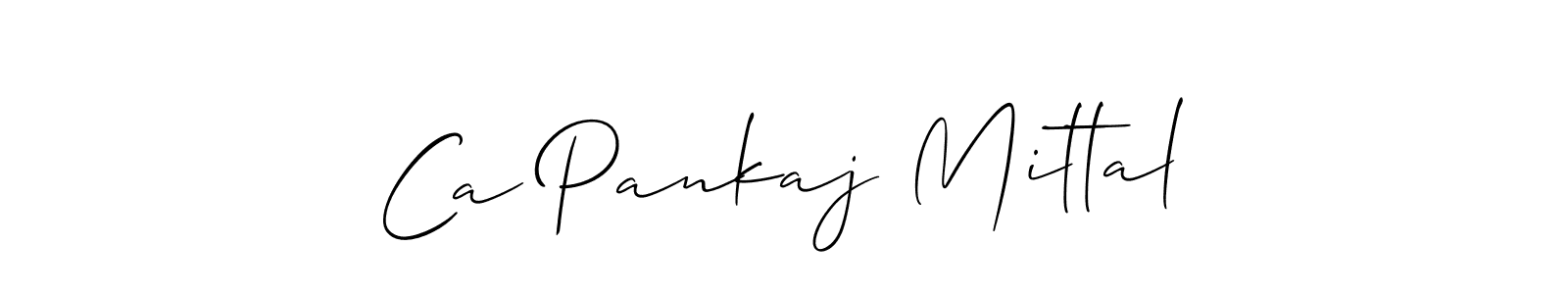 How to Draw Ca Pankaj Mittal signature style? Allison_Script is a latest design signature styles for name Ca Pankaj Mittal. Ca Pankaj Mittal signature style 2 images and pictures png