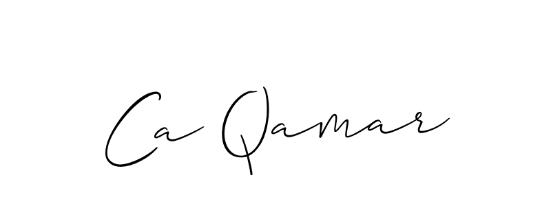 Design your own signature with our free online signature maker. With this signature software, you can create a handwritten (Allison_Script) signature for name Ca Qamar. Ca Qamar signature style 2 images and pictures png