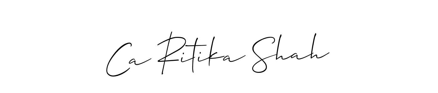 Make a beautiful signature design for name Ca Ritika Shah. With this signature (Allison_Script) style, you can create a handwritten signature for free. Ca Ritika Shah signature style 2 images and pictures png