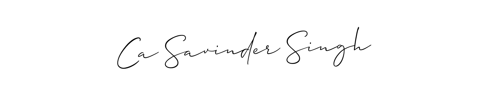 Also we have Ca Savinder Singh name is the best signature style. Create professional handwritten signature collection using Allison_Script autograph style. Ca Savinder Singh signature style 2 images and pictures png