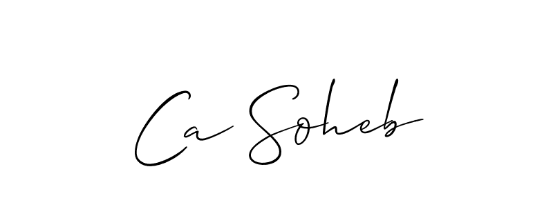 Also You can easily find your signature by using the search form. We will create Ca Soheb name handwritten signature images for you free of cost using Allison_Script sign style. Ca Soheb signature style 2 images and pictures png