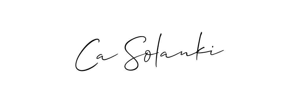 Use a signature maker to create a handwritten signature online. With this signature software, you can design (Allison_Script) your own signature for name Ca Solanki. Ca Solanki signature style 2 images and pictures png