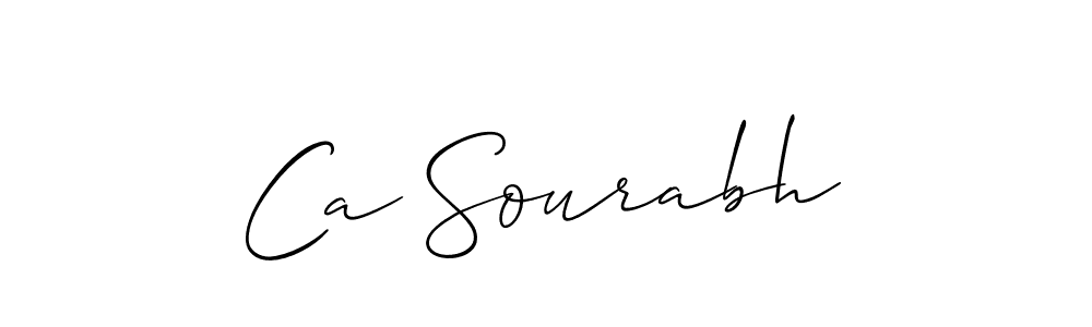 How to make Ca Sourabh name signature. Use Allison_Script style for creating short signs online. This is the latest handwritten sign. Ca Sourabh signature style 2 images and pictures png