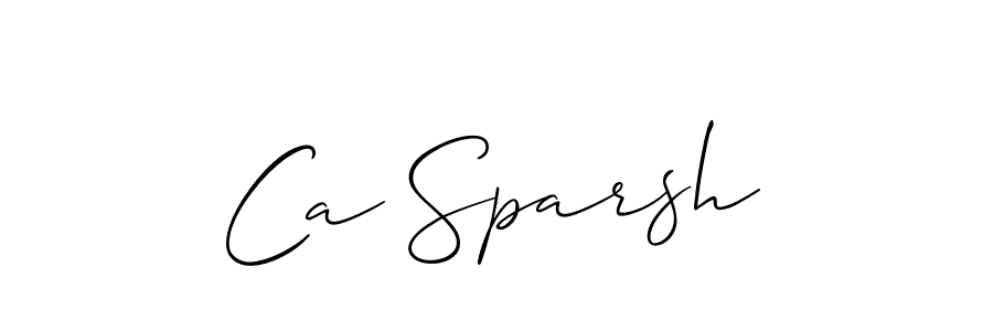 if you are searching for the best signature style for your name Ca Sparsh. so please give up your signature search. here we have designed multiple signature styles  using Allison_Script. Ca Sparsh signature style 2 images and pictures png