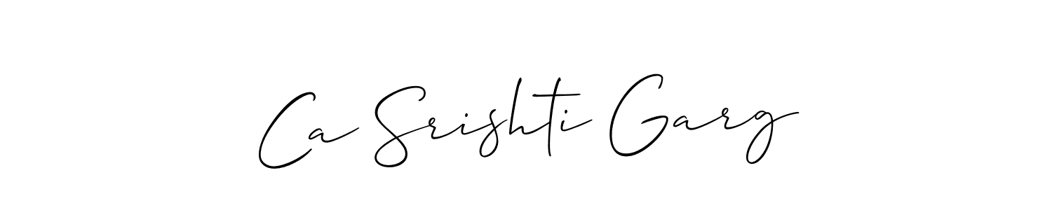 You should practise on your own different ways (Allison_Script) to write your name (Ca Srishti Garg) in signature. don't let someone else do it for you. Ca Srishti Garg signature style 2 images and pictures png