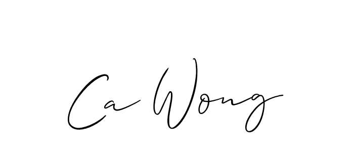 How to make Ca Wong name signature. Use Allison_Script style for creating short signs online. This is the latest handwritten sign. Ca Wong signature style 2 images and pictures png