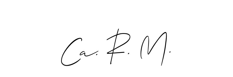 Allison_Script is a professional signature style that is perfect for those who want to add a touch of class to their signature. It is also a great choice for those who want to make their signature more unique. Get Ca. R. M. name to fancy signature for free. Ca. R. M. signature style 2 images and pictures png