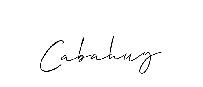 Make a beautiful signature design for name Cabahug. With this signature (Allison_Script) style, you can create a handwritten signature for free. Cabahug signature style 2 images and pictures png