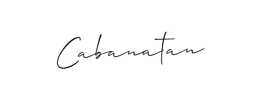 Use a signature maker to create a handwritten signature online. With this signature software, you can design (Allison_Script) your own signature for name Cabanatan. Cabanatan signature style 2 images and pictures png