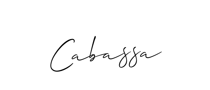 Make a beautiful signature design for name Cabassa. With this signature (Allison_Script) style, you can create a handwritten signature for free. Cabassa signature style 2 images and pictures png