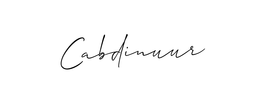 Create a beautiful signature design for name Cabdinuur. With this signature (Allison_Script) fonts, you can make a handwritten signature for free. Cabdinuur signature style 2 images and pictures png